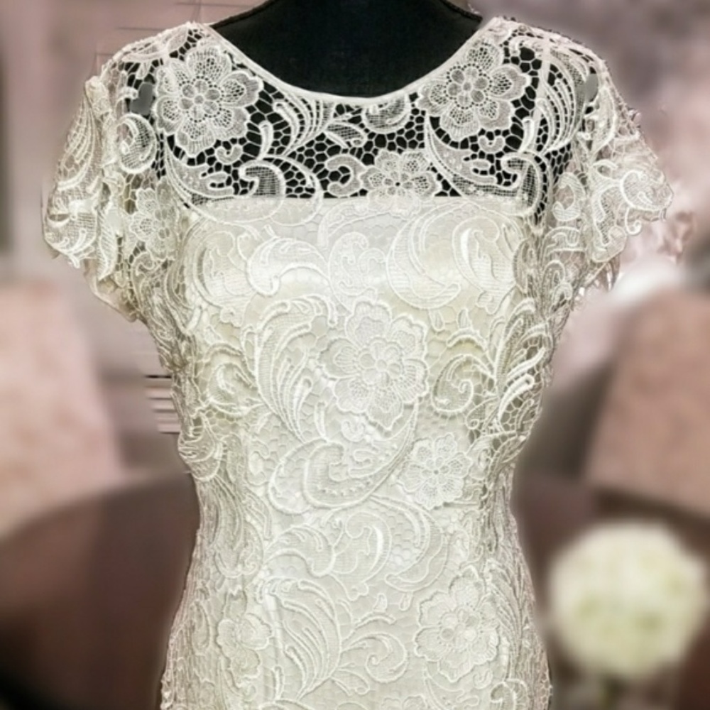 Intricately laced White Formal Dress